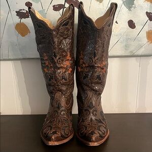 Corral Western Genuine Lizard Distressed Women’s Cowboy Boots Size 8